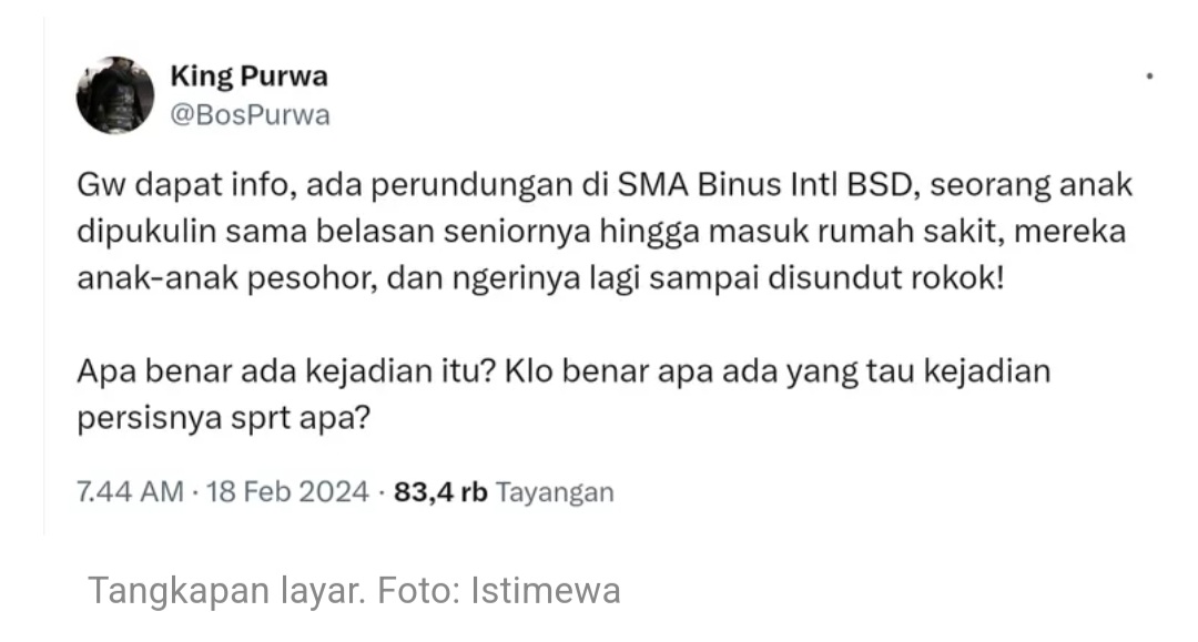 Viral Siswa Sekolah Elit di Tangsel Dianiaya Senior, Polisi Selidiki