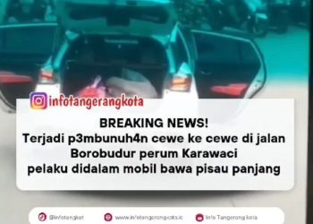 Viral Detik-Detik Mobil Pelaku Penusukan Perempuan di Tangerang Dikepung Massa