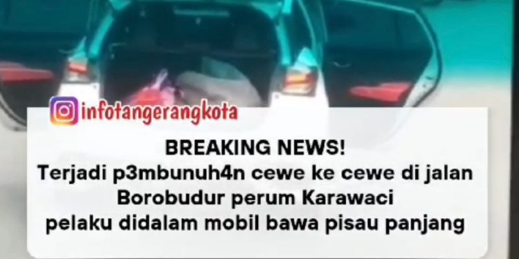 Viral Detik-Detik Mobil Pelaku Penusukan Perempuan di Tangerang Dikepung Massa