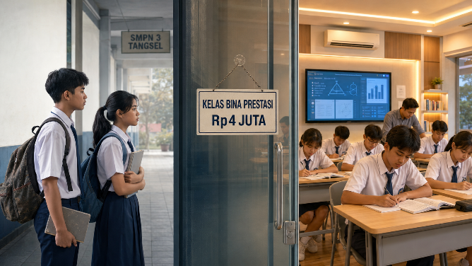Siswa Miskin Gigit Jari, Kelas Bina Prestasi SMPN 3 Tangsel Bertarif Rp4 Juta !