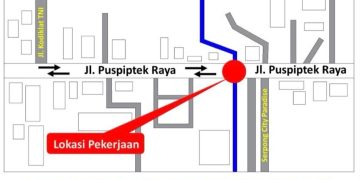 Perbaikan Drainase Jalan Puspiptek Tangsel Dimulai, Pengendara Diimbau Berhati-hati